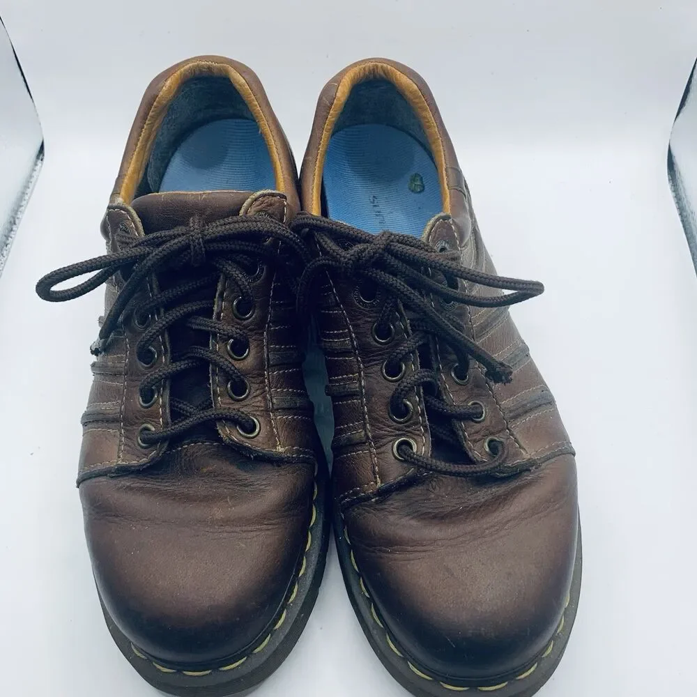 Dr. Martens Brown Leather 12037 AW004 Platform shoes Size EU42 Us 10 NEW INSERTS
